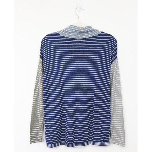 NEW Nic + Zoe Tranquil Sweater Cowl Neck Long Sleeve Color Block Stripe Pullover - Picture 6 of 8